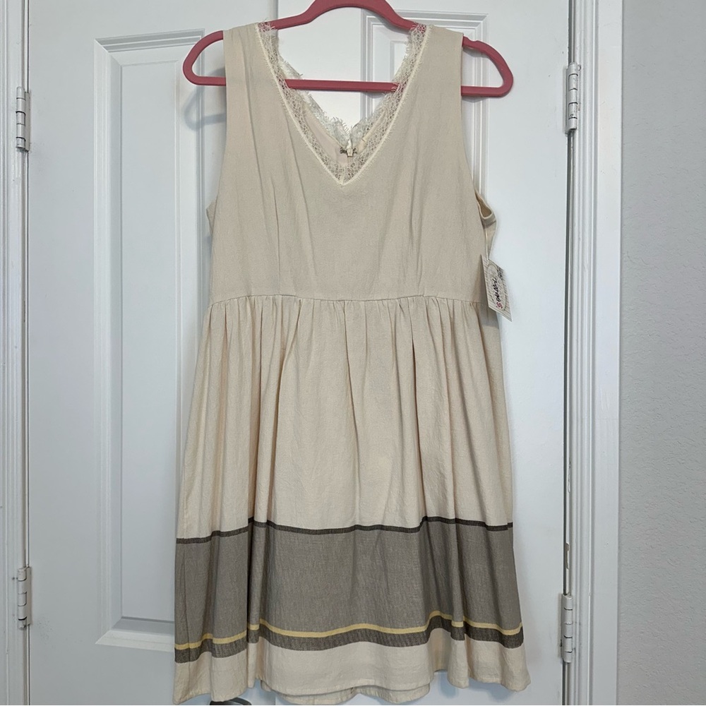 Creamy 100% Cotton Boutique Dress : NWT